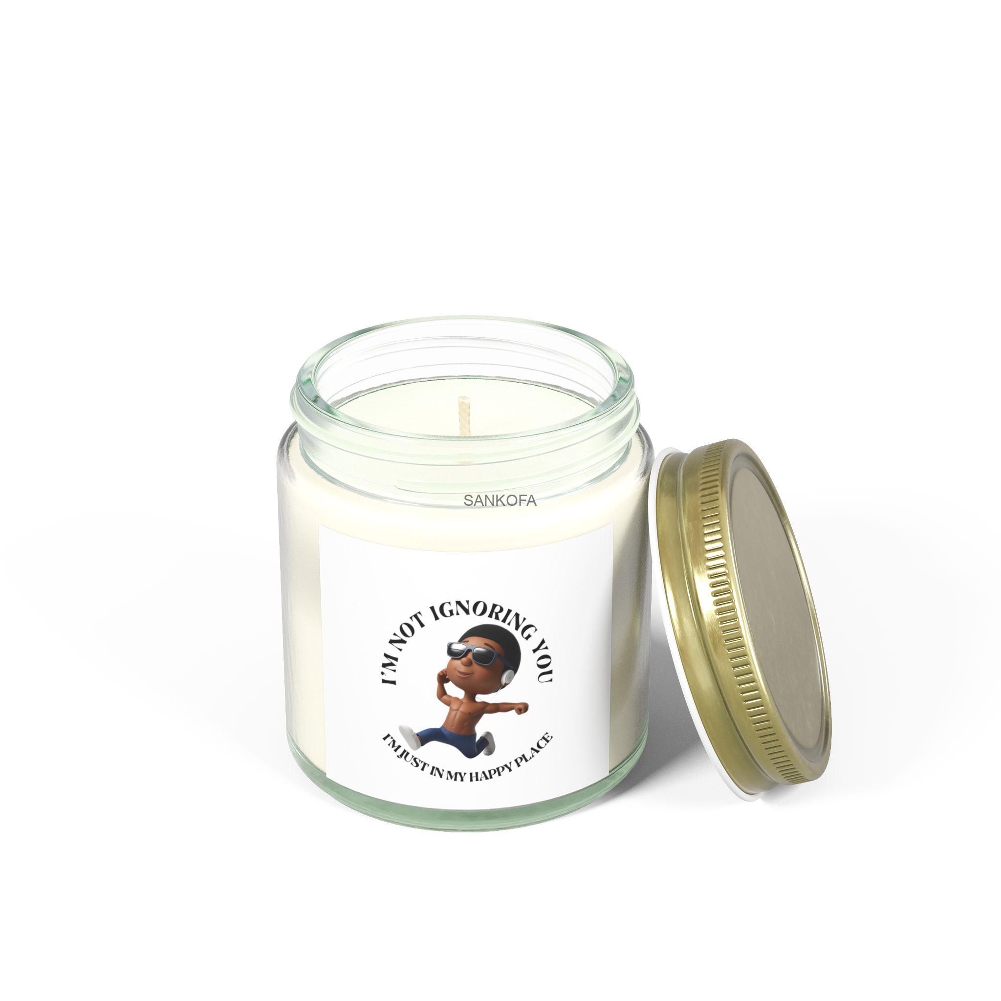 In My Happy Place (Brotha version) Scented Candles, Coconut Apricot Wax (4oz, 9oz) - Image 150